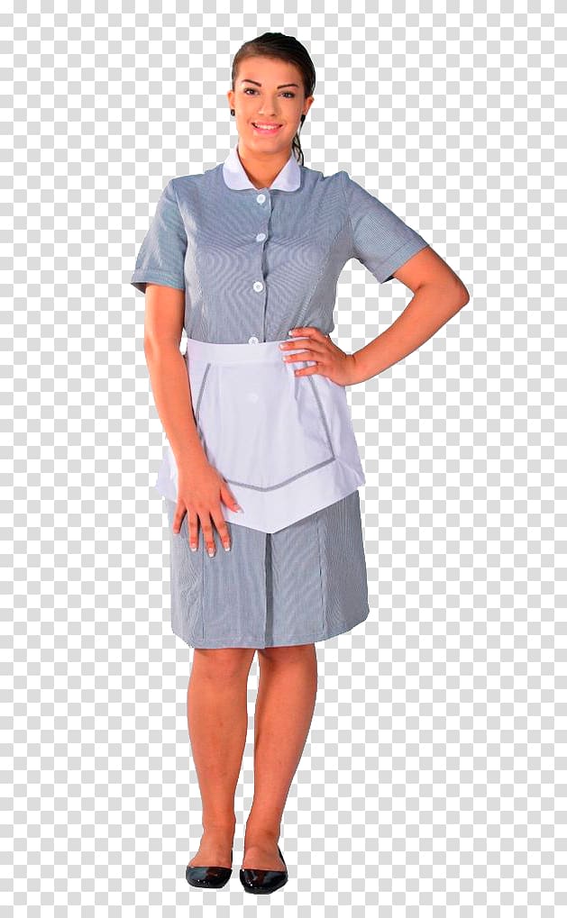 Sleeve Maid Uniform Apron Lab Coats, woman transparent background PNG clipart