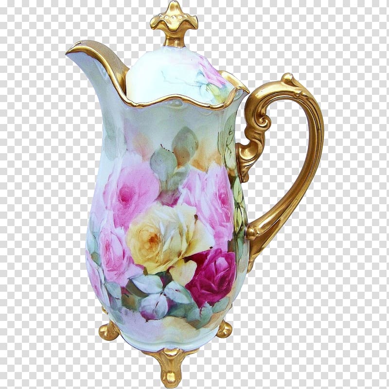 Porcelain Limoges China painting Pottery Ceramic, hand-painted floral material transparent background PNG clipart