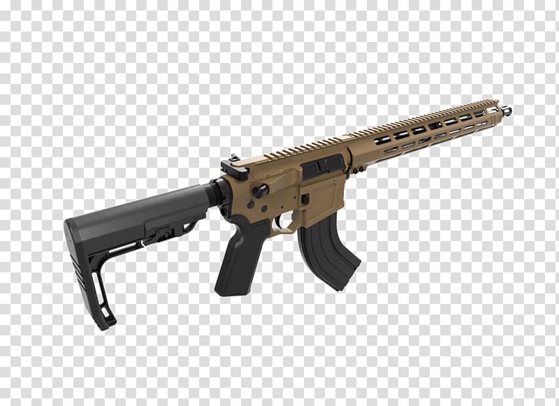 Trigger Assault rifle AR-15 style rifle Firearm Airsoft Guns, dark Earth transparent background PNG clipart