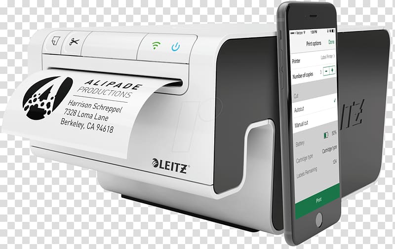 Label printer Leitz Icon Office Supplies Paper, printer transparent background PNG clipart