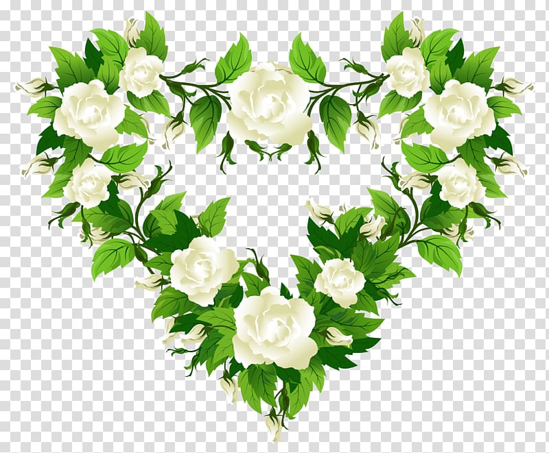 Rose Heart White , White Roses Heart Decor , white flowers transparent background PNG clipart