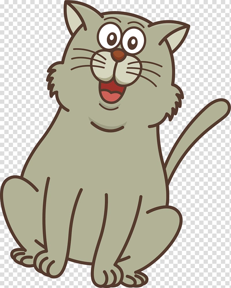 Kitten Whiskers Wildcat Tabby cat, hand-painted cute kitten transparent background PNG clipart