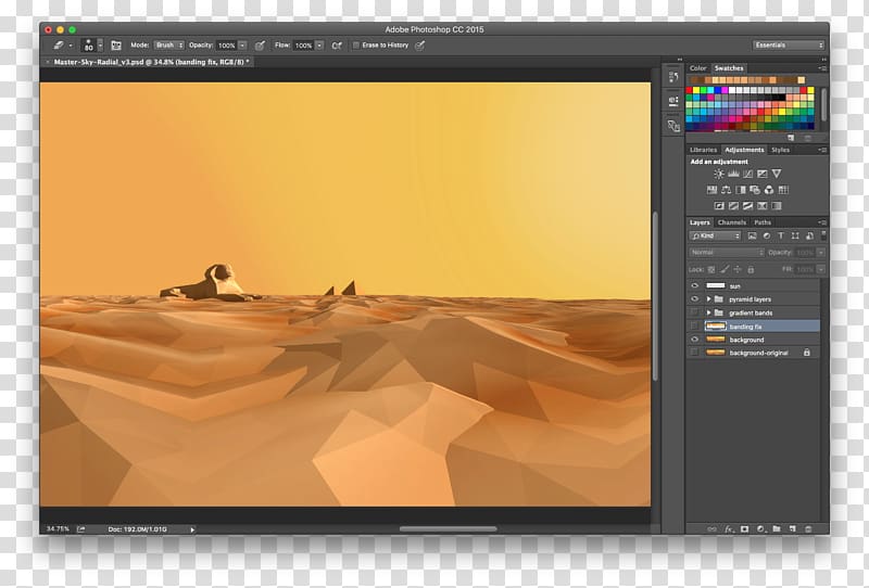 Colour banding Gradient Skybox Desert, desert transparent background PNG clipart