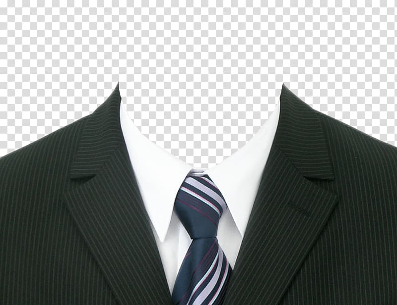 of black notched lapel suit jacket, Suit Tie Neck transparent background PNG clipart