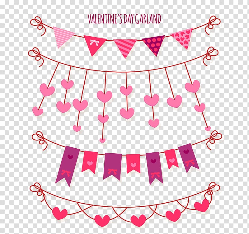 Valentines Day Greeting card Dia dos Namorados Euclidean , 4 Creative Valentine pull flag transparent background PNG clipart