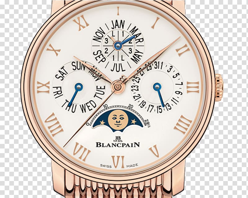 Villeret Blancpain Quantième perpétuel Watch, watch transparent background PNG clipart