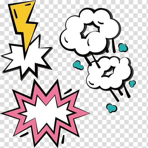 Cartoon Lightning , Cartoon hand painted lightning clouds transparent background PNG clipart