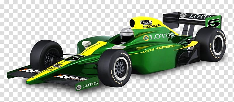 green and yellow Lotus F1 car, Indianapolis 500 Indianapolis Motor Speedway 2010 IndyCar Series 2012 IndyCar Series Formula One, Green Lotus Cosworth Racing Car transparent background PNG clipart