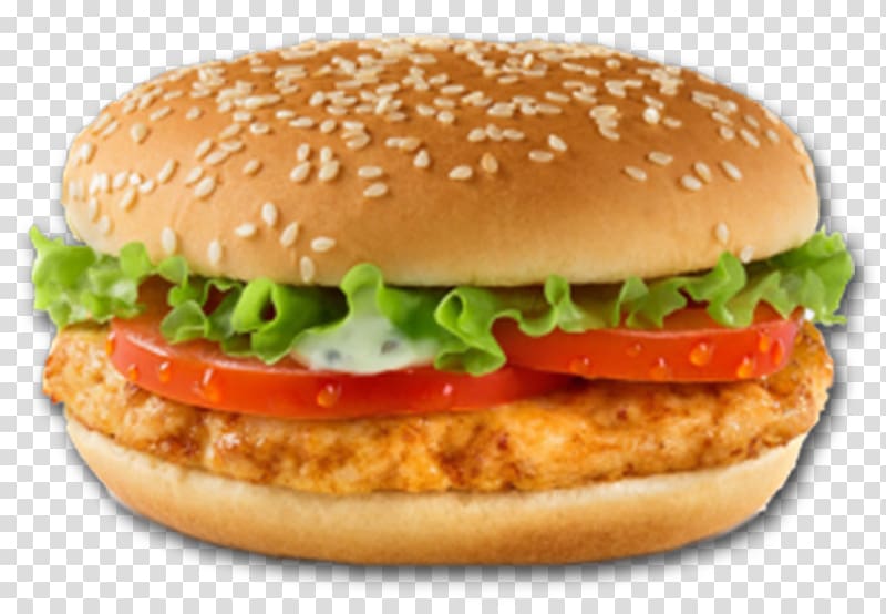Hamburger Caesar salad Cheeseburger Sandwich, bun transparent background PNG clipart