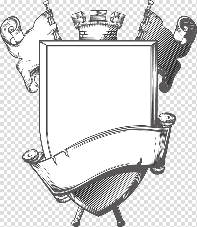 white and gray knight logo , Middle Ages Icon, Classical medieval element material transparent background PNG clipart