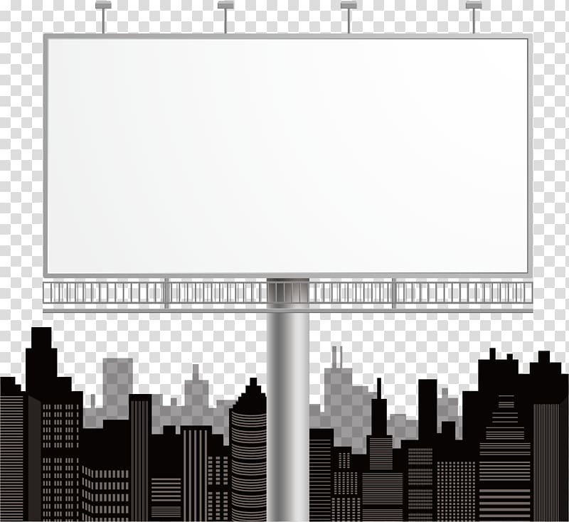 white billboard , Advertising Billboard , Outdoor Billboard transparent background PNG clipart