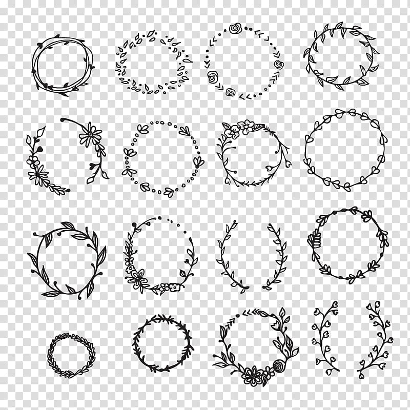 Euclidean Graphic design, black wreath transparent background PNG clipart