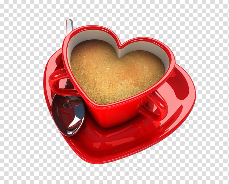 Coffee cup Tea Heart Saucer, Love Coffee transparent background PNG clipart