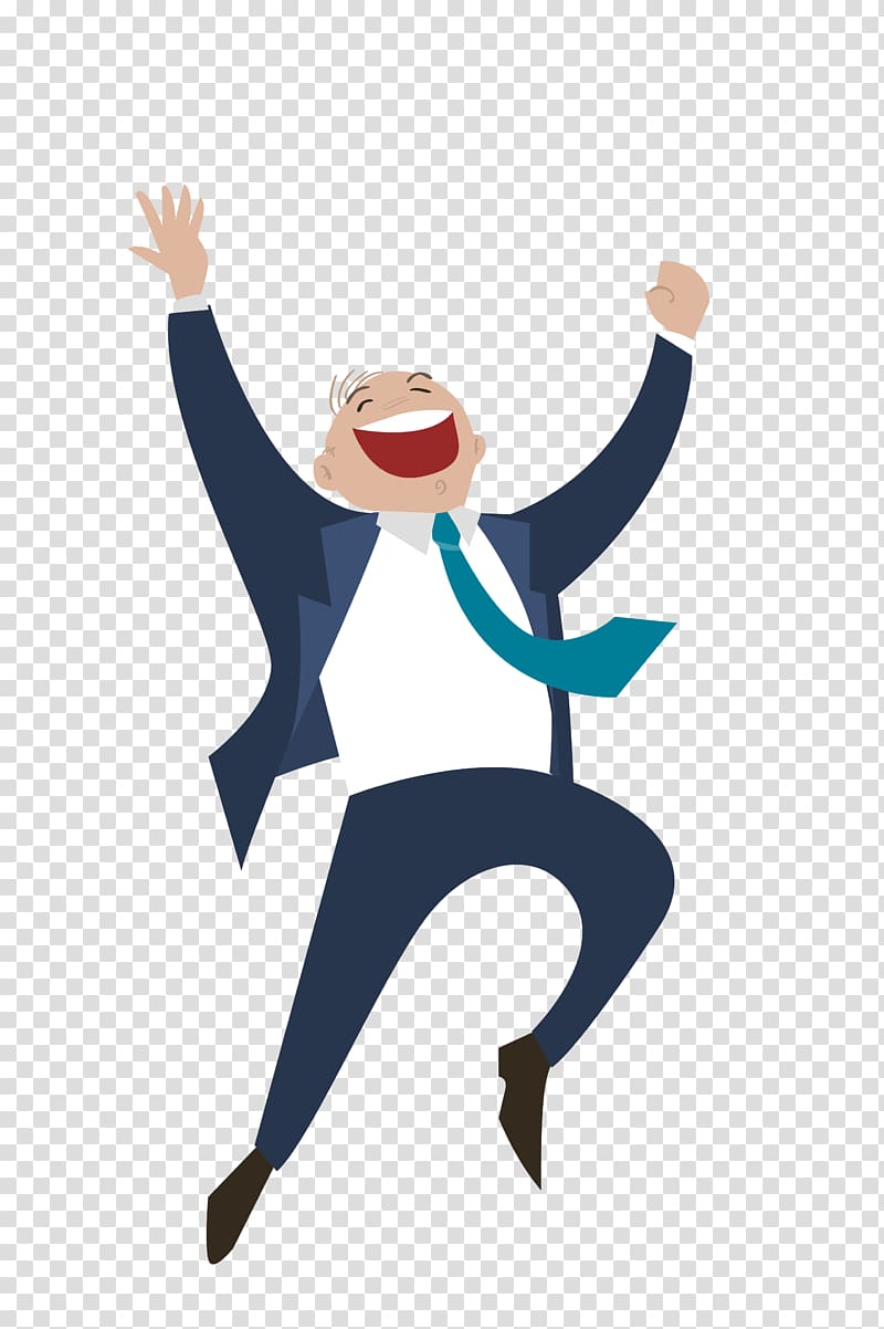 happy man jumping clipart