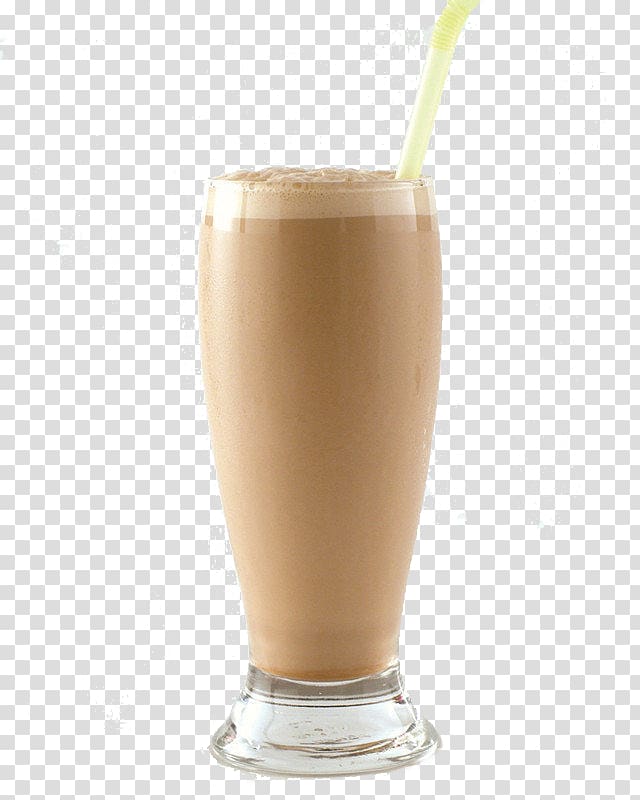 clear highball glass with brown liquid inside, Milkshake Smoothie Batida Egg cream Hot chocolate, Hot milk tea with straw transparent background PNG clipart