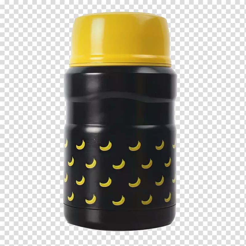 Bear Bottle Bento Vacuum flask Cup, Yellow rice pattern bottle transparent background PNG clipart