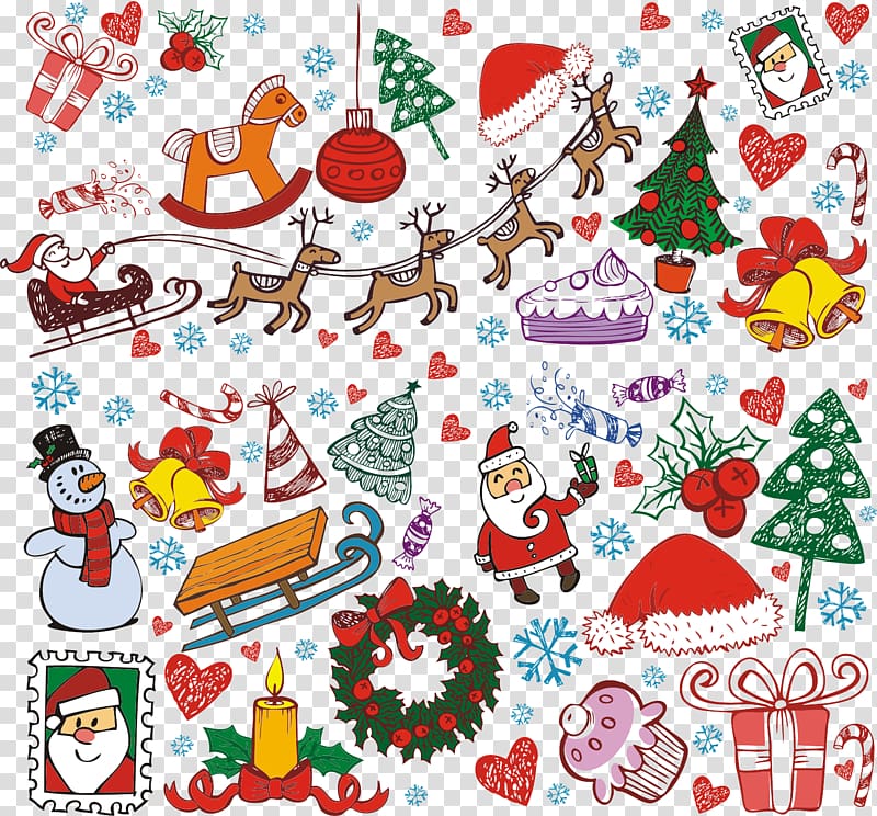 Christmas theme decor illustration, Santa Claus Christmas gift, Creative Christmas transparent background PNG clipart
