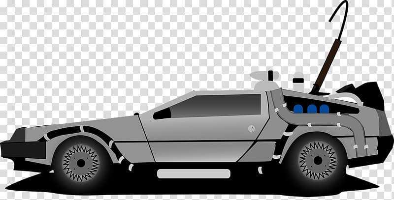Car DeLorean DMC-12 Marty McFly DeLorean time machine DeLorean Motor Company, time machine transparent background PNG clipart