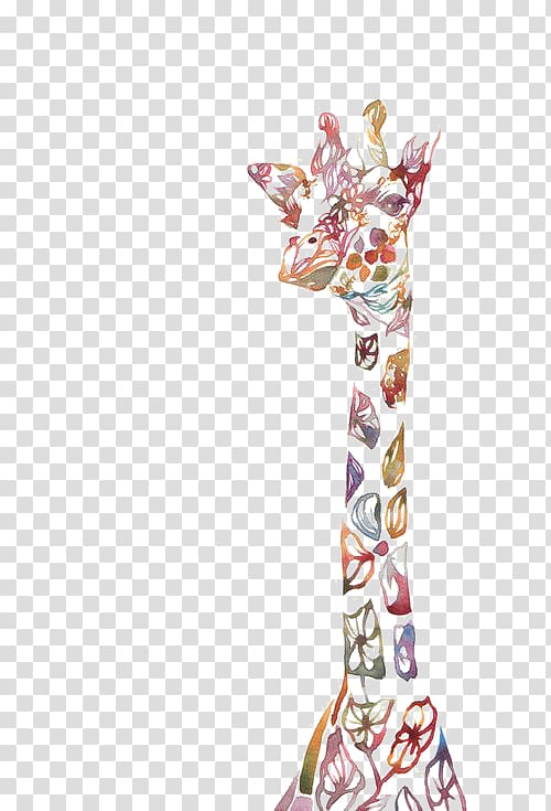 Northern giraffe Baby Giraffes Watercolor painting, Color giraffe transparent background PNG clipart