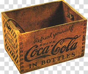brown wooden box, Vintage Coca Cola Crate transparent background PNG clipart