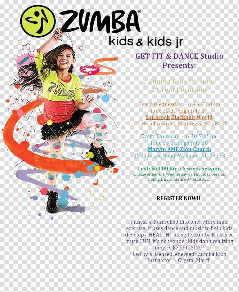Zumba Kids Zumba Fitness: World Party Dance Exercise, child transparent background PNG clipart