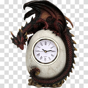 Mantel clock Dragon Floor & Grandfather Clocks Table, hand-painted clock transparent background PNG clipart thumbnail