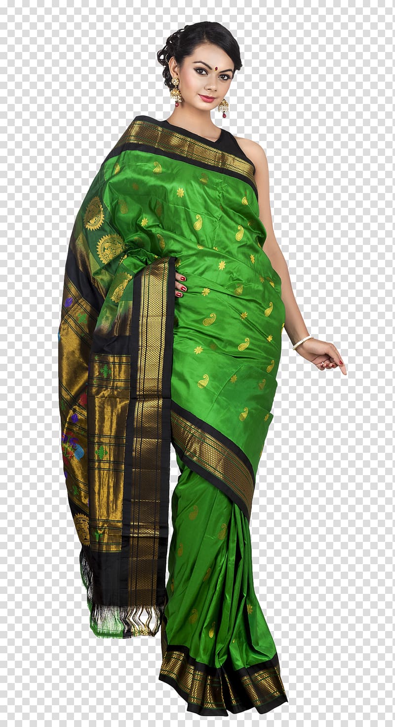 woman in green and black dress, Wedding sari, Wedding Saree transparent background PNG clipart