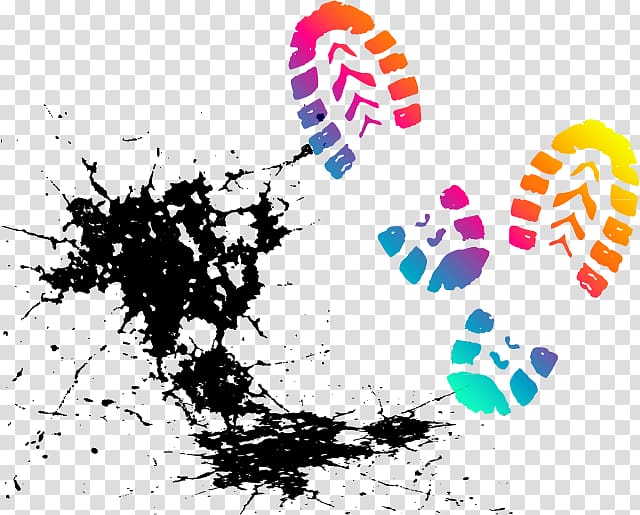 Shoe Footprint Converse Sneakers , Creative footprints transparent background PNG clipart