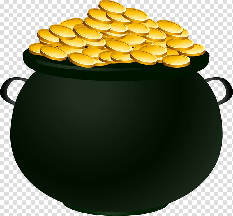 Gold Cannabis , pot of gold transparent background PNG clipart