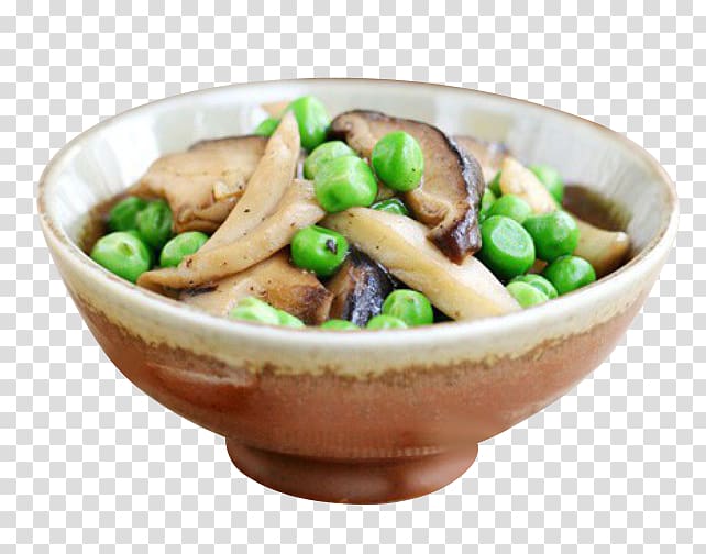 Vegetarian cuisine Stir frying Mushroom Braising Recipe, Miscellaneous mushrooms fried peas transparent background PNG clipart