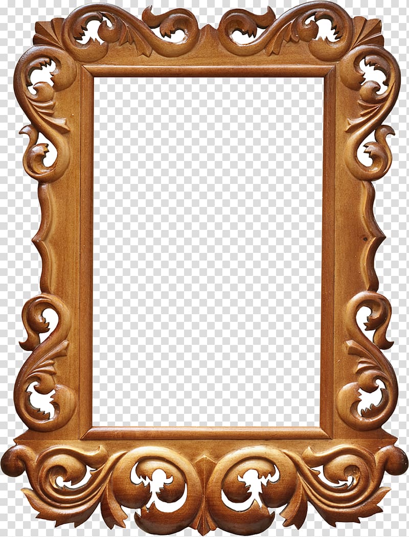 rectangular brown mirror frame , Frames , vintage frame transparent background PNG clipart