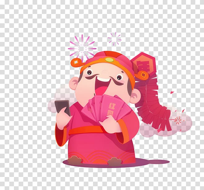 Caishen Chinese New Year Computer file, God of wealth transparent background PNG clipart