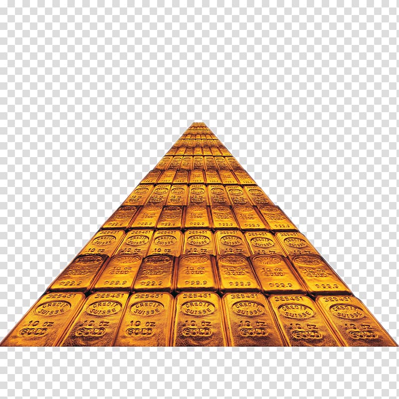 Gold Finance Bullion, Yellow Pyramid transparent background PNG clipart
