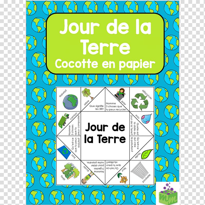 Earth Day Paper fortune teller Cooties School, earth transparent background PNG clipart