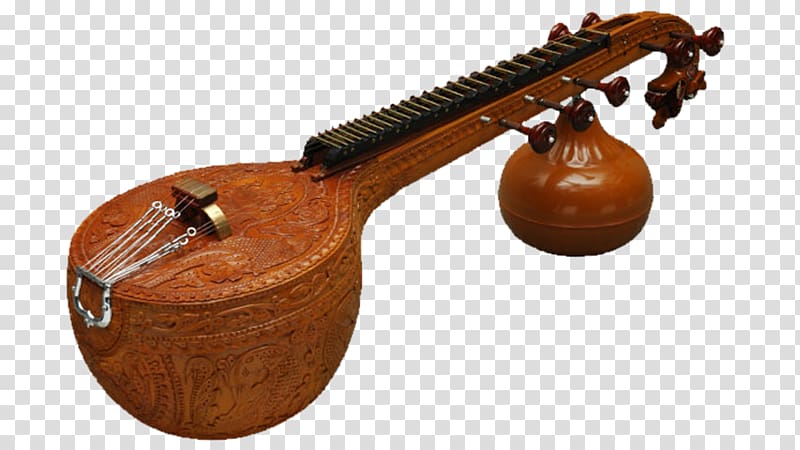 brown sitar, Carnatic music Veena Indian classical music Raga, history transparent background PNG clipart