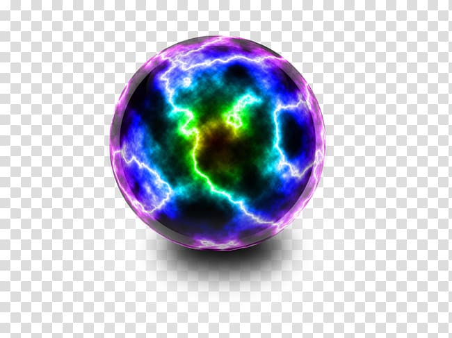 round blue and purple lightning ball , Glass Transparency and translucency Sphere Crystal ball, Magic Ball transparent background PNG clipart