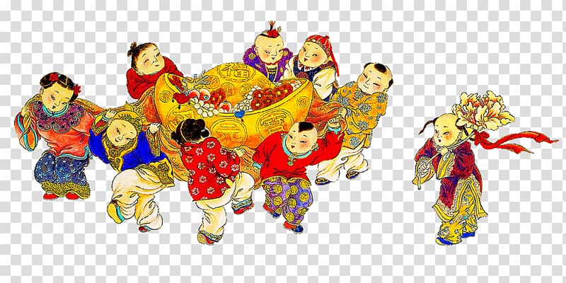 China Chinese New Year New Year Doll, China Doll play transparent background PNG clipart