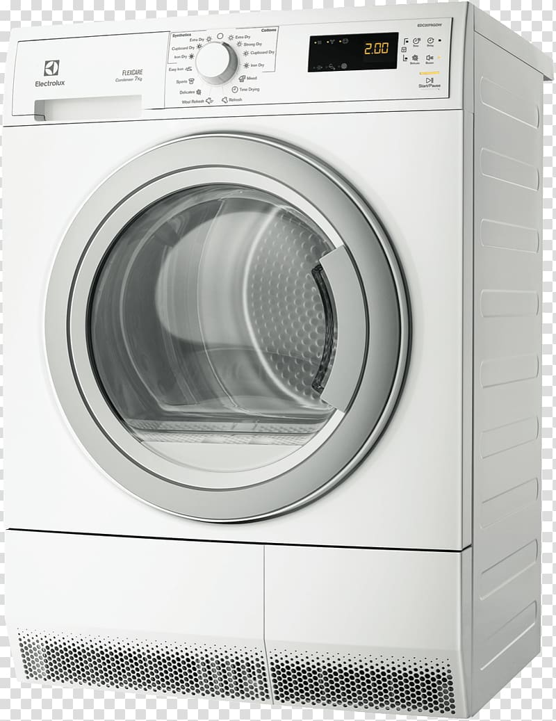 Clothes dryer Condenser Electrolux Home appliance Washing Machines, washing machine transparent background PNG clipart