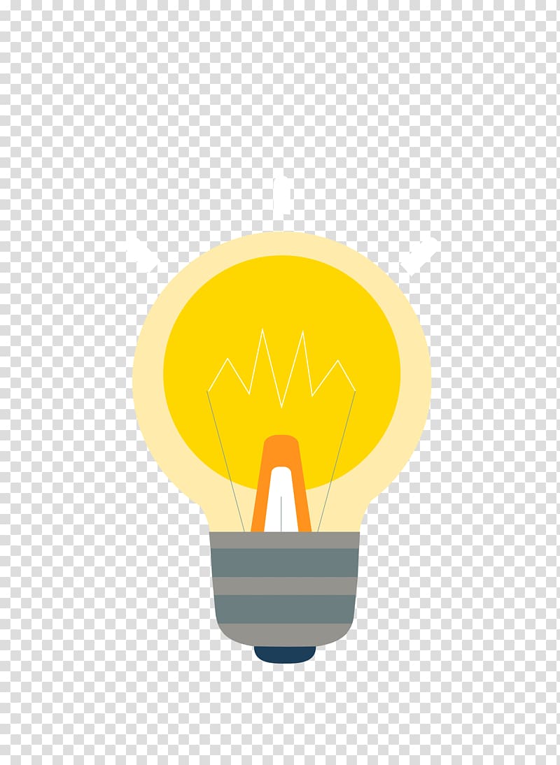 Yellow Illustration, Yellow Light Bulb Creative Cartoon transparent background PNG clipart