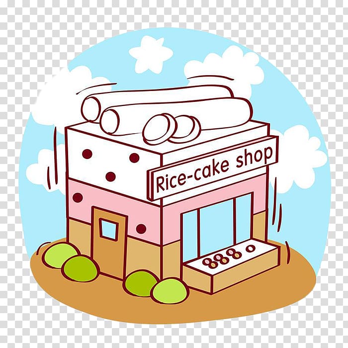Rice cake Fried rice, Cartoon hand playing cake store transparent background PNG clipart