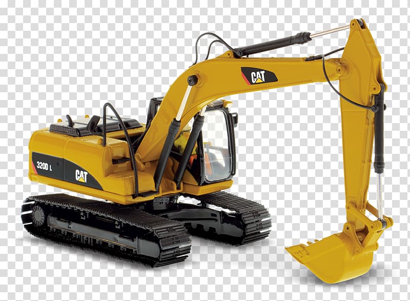 Caterpillar Inc. Excavator Die-cast toy Hydraulics Hydraulic machinery, High Resolution Excavator transparent background PNG clipart