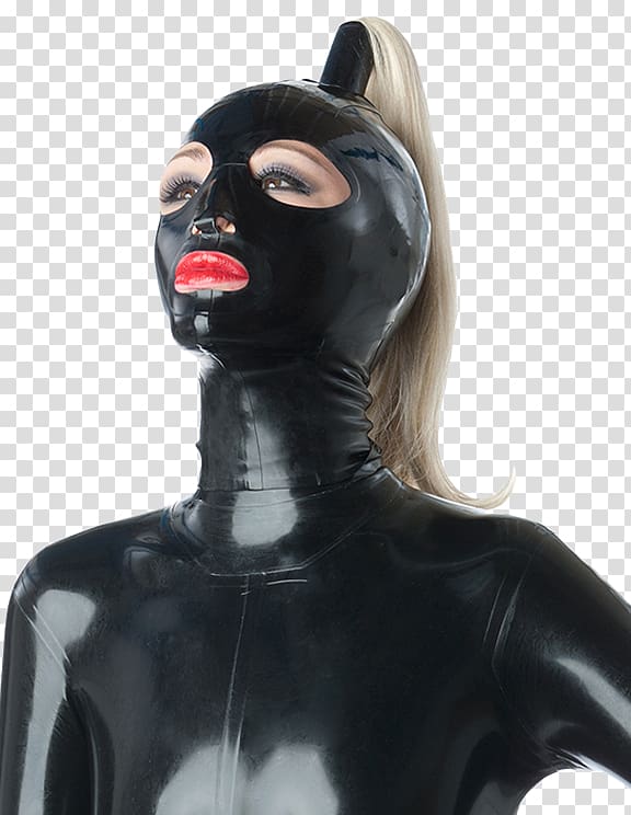 Hood Latex clothing Ponytail Mask, mask transparent background PNG clipart