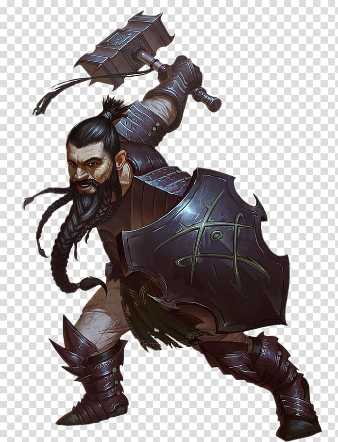warrior illustration, Pathfinder Roleplaying Game Dwarf Hammer Warrior, Hammer dwarf warrior transparent background PNG clipart