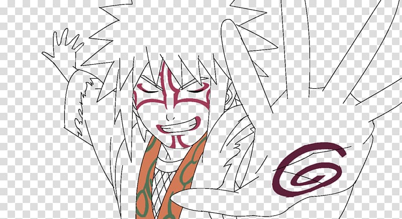 Jiraiya Line art Anime Sketch, jiraya transparent background PNG clipart