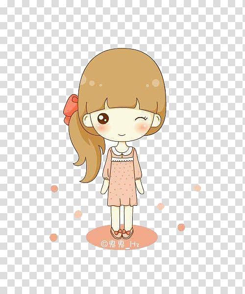 Cartoon Comics u0e01u0e32u0e23u0e4cu0e15u0e39u0e19u0e0du0e35u0e48u0e1bu0e38u0e48u0e19 Cuteness, Brown hair little girl transparent background PNG clipart