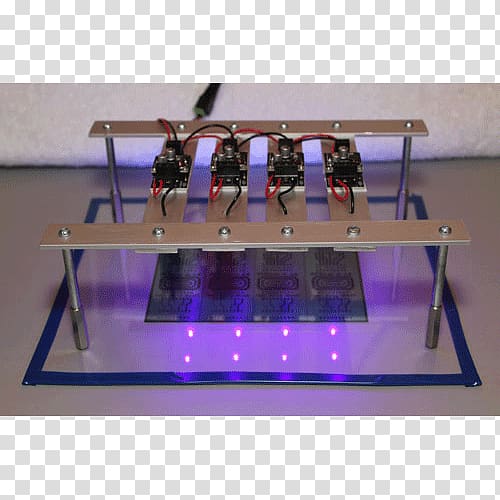 Light-emitting diode Ultraviolet resist Printed circuit board, light exposure transparent background PNG clipart