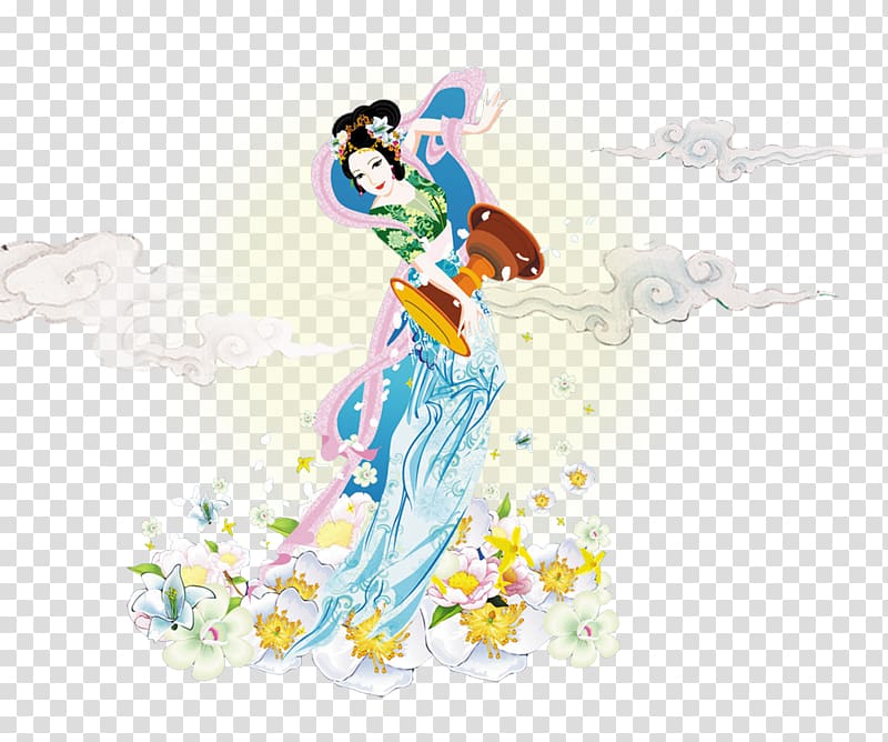 Mooncake Change Mid-Autumn Festival, fairy transparent background PNG clipart