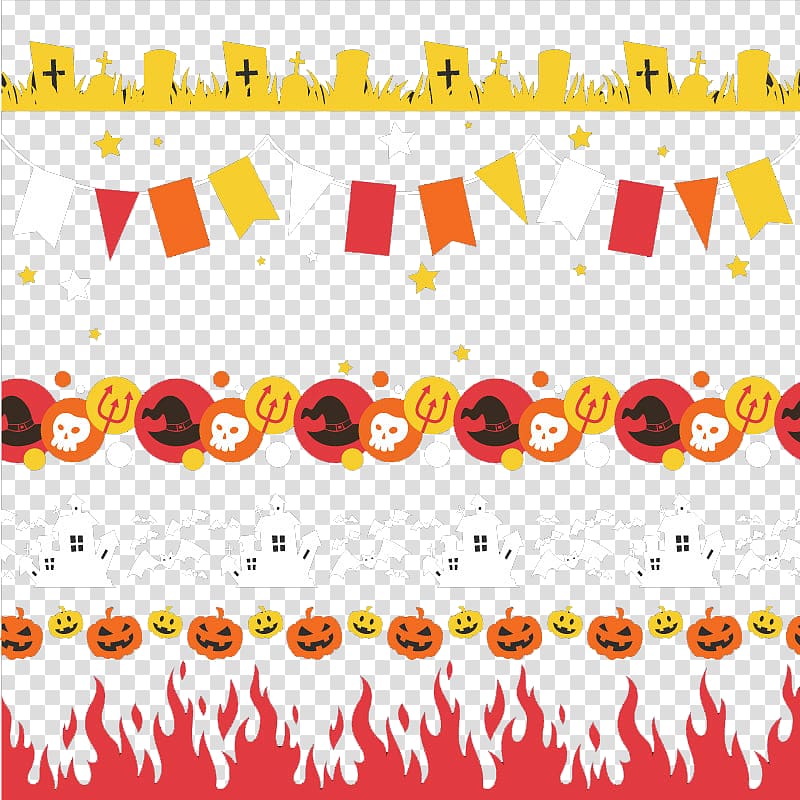 Halloween Party , 6 Halloween decorations design material transparent background PNG clipart