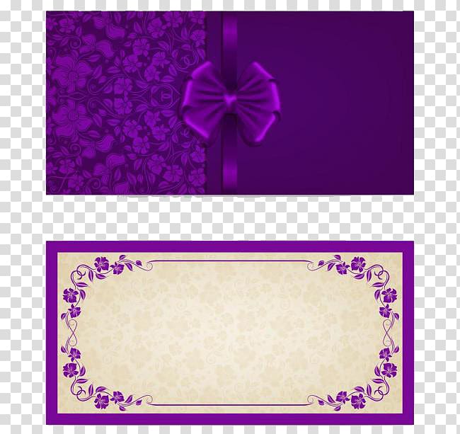 purple ribbon illustration, Wedding invitation Greeting card Ornament Illustration, Invitation card,Wedding invitation,invitation transparent background PNG clipart