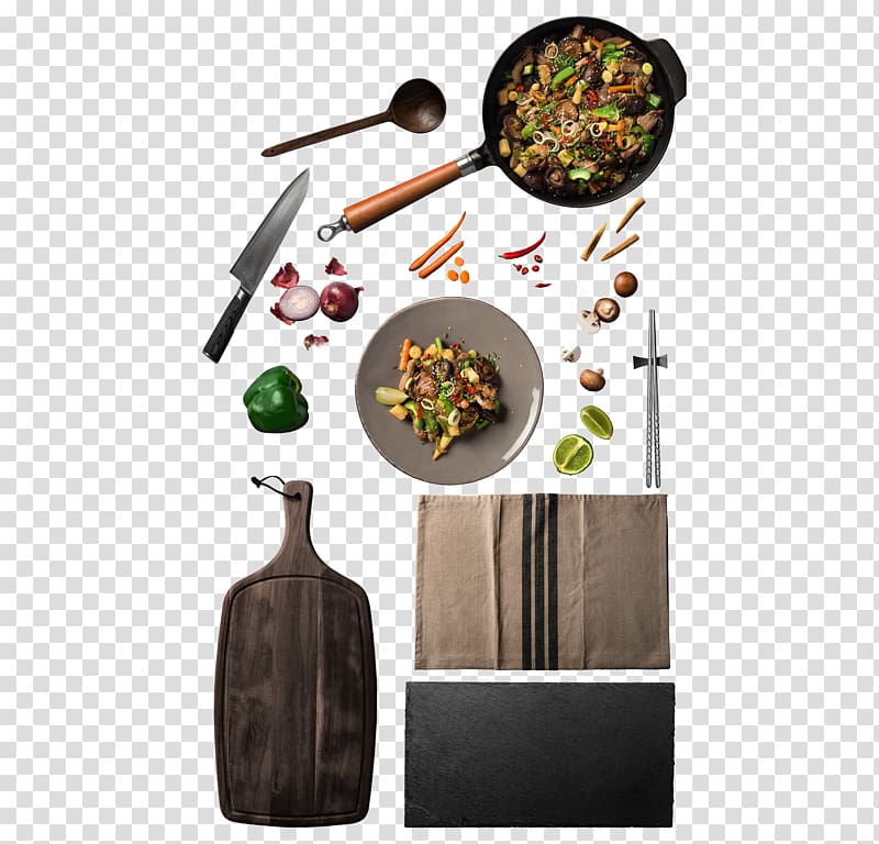 , Frying pan and knife transparent background PNG clipart